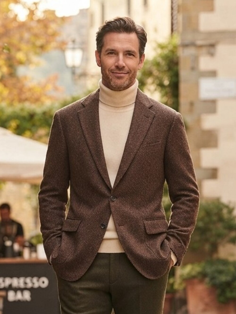 NWOT J.Crew Ludlow Slim Brown Herringbone Tweed Wool Blazer Old Money